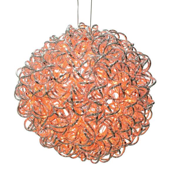 14"120 Light Orange Spiral Silver Aluminum LED Sphere