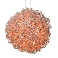 Vickerman 14"120 Light Orange Spiral Silver Aluminum LED Sphere