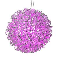 Vickerman 14" 120 Light Pink Spiral Silver Aluminum LED Sphere