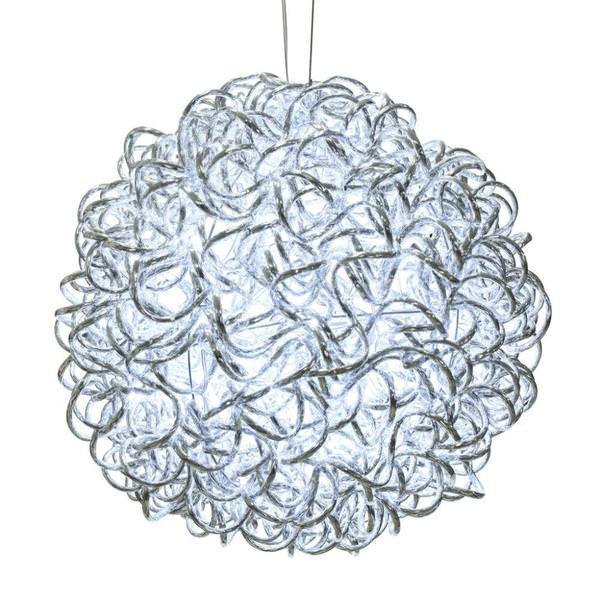 14" 120 Light Pure White Spiral Silver Aluminum LED Sphere