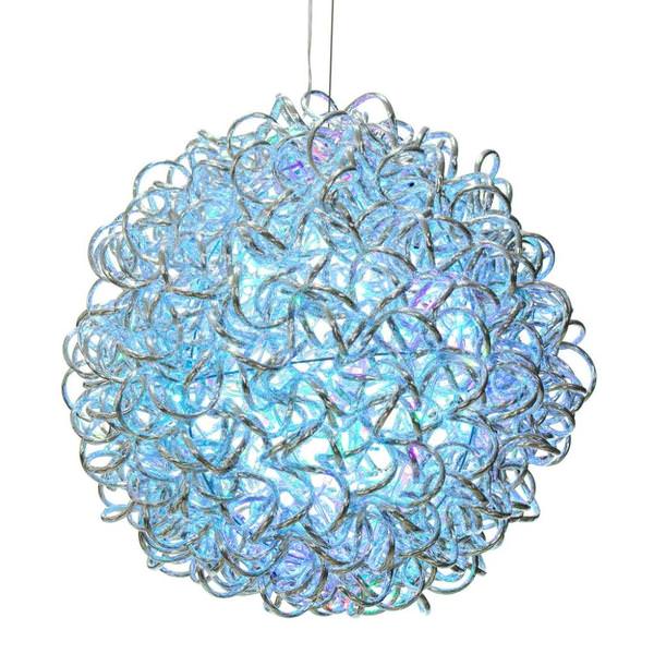 14" 120 Light RGB Spiral Silver Aluminum LED Sphere