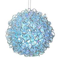 Vickerman 14" 120 Light RGB Spiral Silver Aluminum LED Sphere