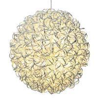 Vickerman 18" 180 Light Warm White Spiral Silver Aluminum LED Sphere