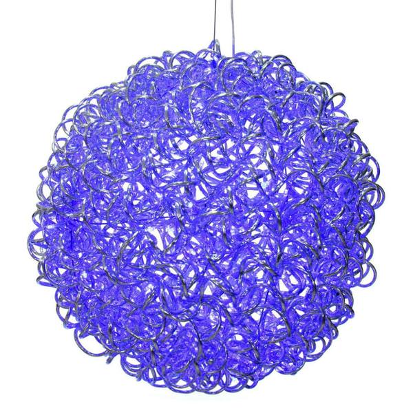 18" 180 Light Blue Spiral Silver Aluminum LED Sphere