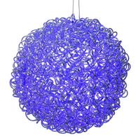 Vickerman 18" 180 Light Blue Spiral Silver Aluminum LED Sphere