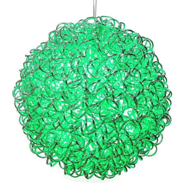 18" 180 Light Green Spiral Silver Aluminum LED Sphere