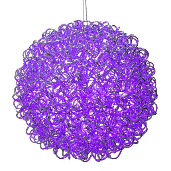 18" 180 Light Purple Spiral Silver Aluminum LED Sphere