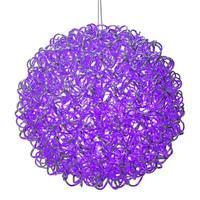 Vickerman 18" 180 Light Purple Spiral Silver Aluminum LED Sphere