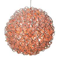 Vickerman 18" 180 Light Orange Spiral Silver Aluminum LED Sphere