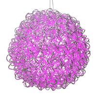 Vickerman 18" 180 Light Pink Spiral Silver Aluminum LED Sphere