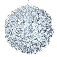 Vickerman 18" 180 Light Pure White Spiral Silver Aluminum LED Sphere