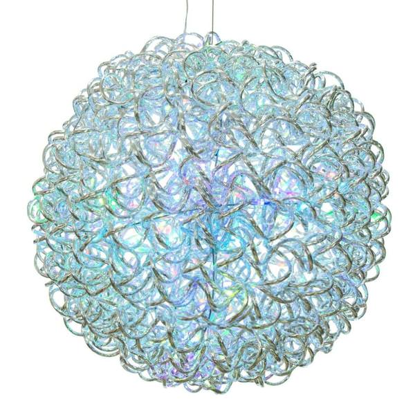 18" 180 Light RGB Spiral Silver Aluminum LED Sphere