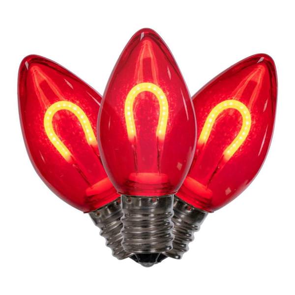 0.6 watt 120 volt C7 Candelabra Screw Base Red Replacement LED Light Bulb (25 Pack)