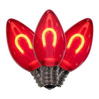 View 0.6 watt 120 volt C7 Candelabra Screw Base Red Replacement LED Light Bulb (25 Pack)