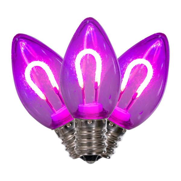 0.6 watt 120 volt C7 Candelabra Screw Base Purple Replacement LED Light Bulb (25 Pack)