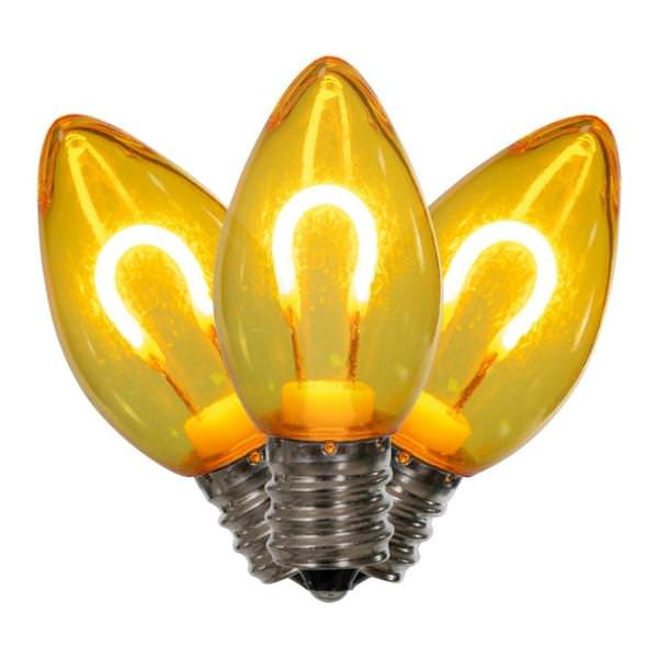 0.6 watt 120 volt C7 Candelabra Screw Base Yellow Replacement LED Light Bulb (25 Pack)