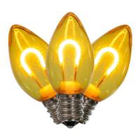 Vickerman 0.6 watt 120 volt C7 Candelabra Screw Base Yellow Replacement LED Light Bulb (25 Pack)