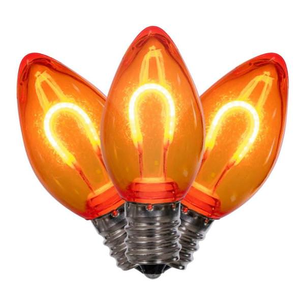 0.6 watt 120 volt C7 Candelabra Screw Base Amber Replacement LED Light Bulb (25 Pack)