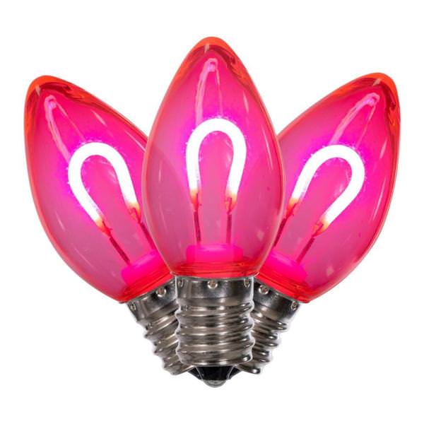 0.6 watt 120 volt C7 Candelabra Screw Base Pink Replacement LED Light Bulb (25 Pack)