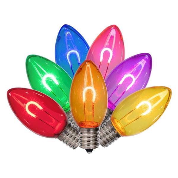 0.6 watt 120 volt C9 Intermediate Screw Base Multi-Color Replacement LED Light Bulb (25 Pack)