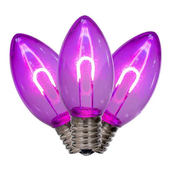 0.6 watt 120 volt C9 Intermediate Screw Base Purple Replacement LED Light Bulb (25 Pack)