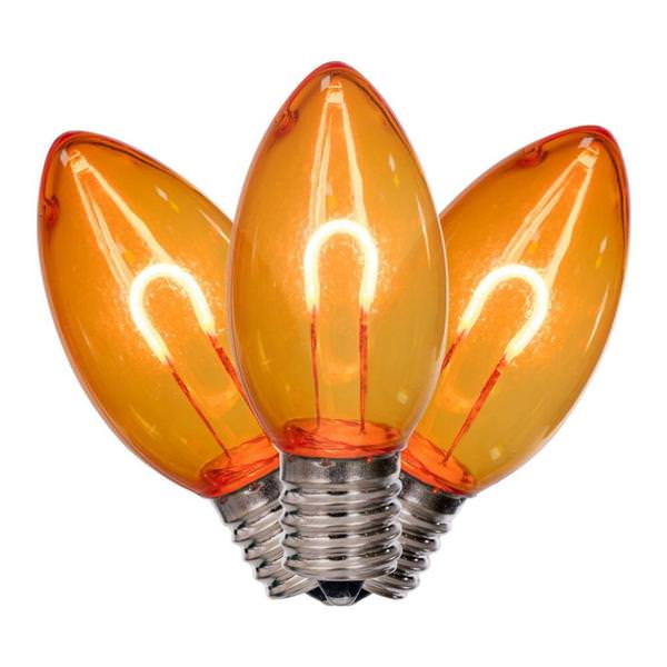0.6 watt 120 volt C9 Intermediate Screw Base Amber Replacement LED Light Bulb (25 Pack)