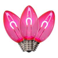 View 0.6 watt 120 volt C9 Intermediate Screw Base Pink Replacement LED Light Bulb (25 Pack)