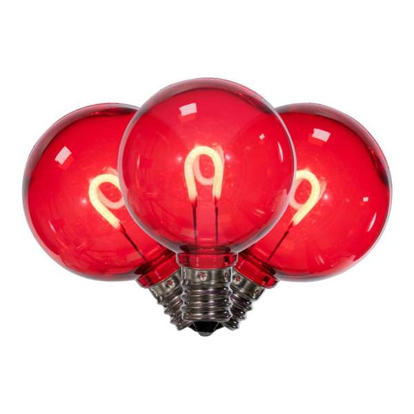 0.6 watt G40 Candelabra Screw Base Red Replacement LED Light Bulb (25 Pack)