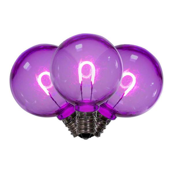 0.6 watt G40 Candelabra Screw Base Purple Replacement LED Light Bulb (25 Pack)