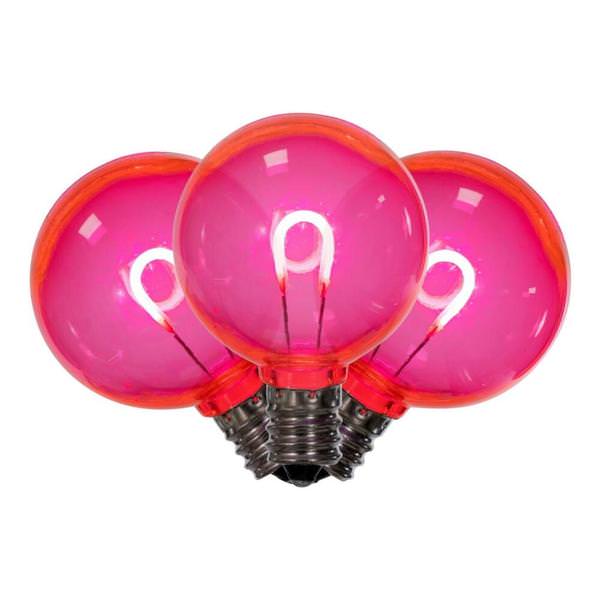 0.6 watt G40 Candelabra Screw Base Pink Replacement LED Light Bulb (25 Pack)