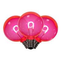 Vickerman 0.6 watt G40 Candelabra Screw Base Pink Replacement LED Light Bulb (25 Pack)