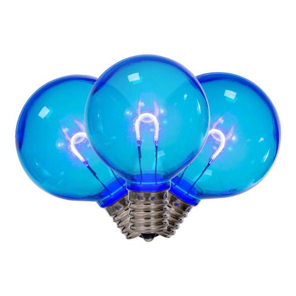 0.6 watt 120 volt - G50 Intermediate Screw Base Blue Replacement LED Light Bulbs (25 Pack)