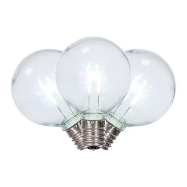 0.6 watt 120 volt - G50 Intermediate Screw Base Pure White Replacement LED Light Bulbs (25 Pack)