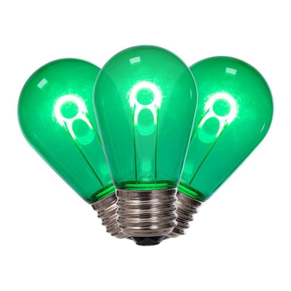 6 watt 120 volt S14 Medium Screw Base Green Replacement LED Light Bulb (10 Pack)