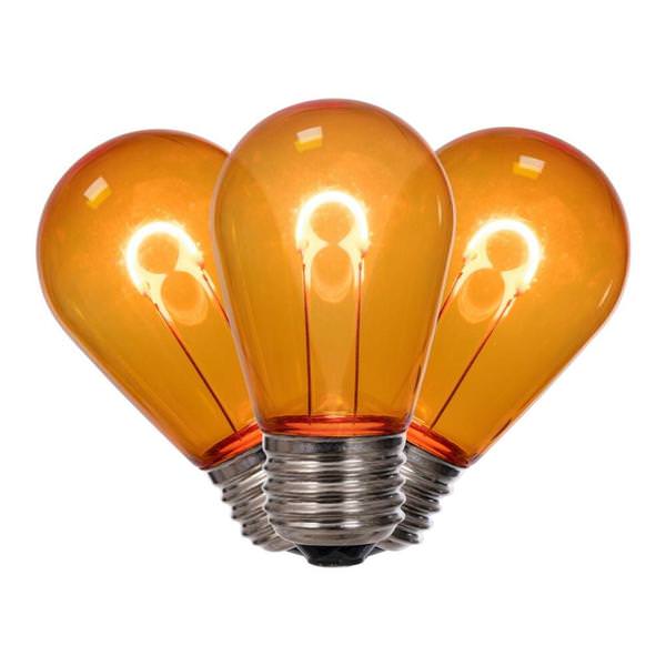 6 watt 120 volt S14 Medium Screw Base Amber Replacement LED Light Bulb (10 Pack)