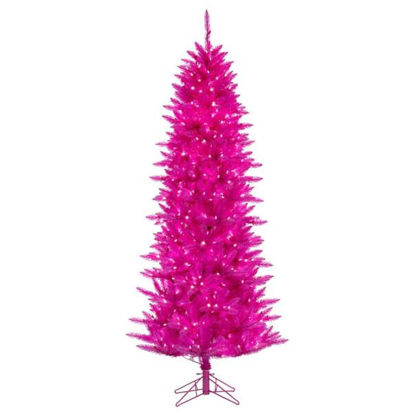 7.5' x 40" Hot Pink 550 Pink Light Alaskan Artificial Christmas Tree