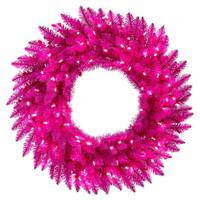 Vickerman 24" Hot Pink 50 Light Artificial Christmas Wreath