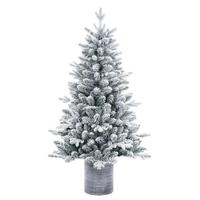 Vickerman 4.5' x 30" Frosted Potted Spruce Unlit Artificial Christmas Tree