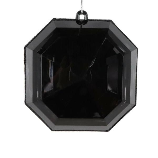 6" Black Jewel Glitter Christmas Ornament Assortment (2 Pack)