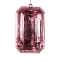 View 8" Baby Pink Rectangle Jewel Glitter Christmas Ornament Assortment (2 Pack)
