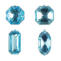 Vickerman 4-5" Turquoise Jewel Glitter Christmas Ornament Assortment (4 Pack)