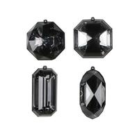 Vickerman 4-5" Black Glitter Christmas Ornament Assortment (4 Pack)