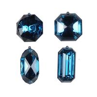 Vickerman 4-5" Midnt Blue Jewel Glitter Christmas Ornament Assortment (4 Pack)