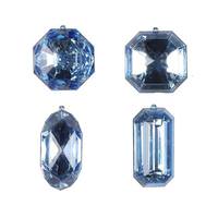 Vickerman 4-5" Baby Blue Jewel Glitter Christmas Ornament Assortment (4 Pack)