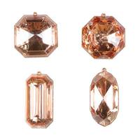 Vickerman 4-5" Rose Gold Jewel Glitter Christmas Ornament Assortment (4 Pack)