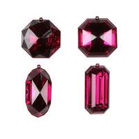 Vickerman 4-5" Burgundy Jewel Glitter Christmas Ornament Assortment (4 Pack)