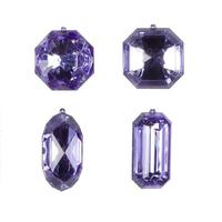 Vickerman 4-5" Lavender Jewel Glitter Christmas Ornament Assortment (4 Pack)