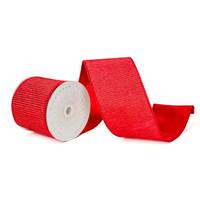 Vickerman 4" x 10Yd Red Metallic Pleated Christmas Ribbon