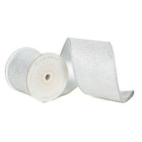 Vickerman 4" x 10Yd Silver Metallic Pleated Christmas Ribbon