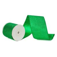 Vickerman 4" x 10Yd Green Metallic Pleated Christmas Ribbon